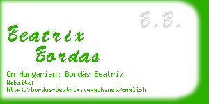 beatrix bordas business card