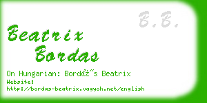beatrix bordas business card